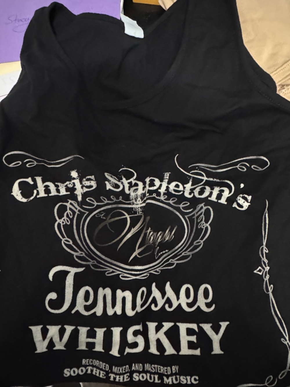 Chris Stapleton Tennessee Whiskey Black Graphic concert Tank